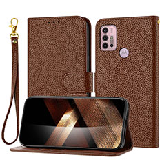 Coque Portefeuille Livre Cuir Etui Clapet Y09X pour Motorola Moto G10 Marron