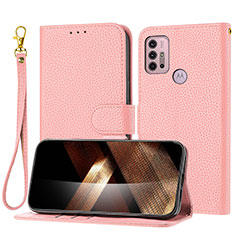 Coque Portefeuille Livre Cuir Etui Clapet Y09X pour Motorola Moto G10 Or Rose