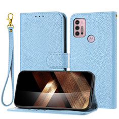 Coque Portefeuille Livre Cuir Etui Clapet Y09X pour Motorola Moto G10 Power Bleu