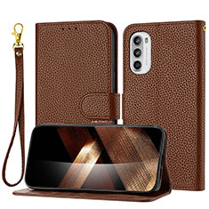 Coque Portefeuille Livre Cuir Etui Clapet Y09X pour Motorola Moto G31 Marron