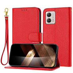 Coque Portefeuille Livre Cuir Etui Clapet Y09X pour Motorola Moto G53 5G Rouge