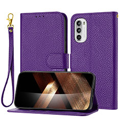 Coque Portefeuille Livre Cuir Etui Clapet Y09X pour Motorola Moto G62 5G Violet
