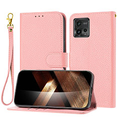 Coque Portefeuille Livre Cuir Etui Clapet Y09X pour Motorola Moto G72 Or Rose