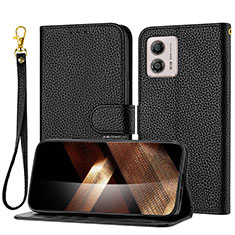 Coque Portefeuille Livre Cuir Etui Clapet Y09X pour Motorola Moto G73 5G Noir