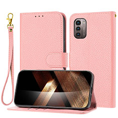 Coque Portefeuille Livre Cuir Etui Clapet Y09X pour Nokia G11 Or Rose