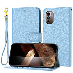 Coque Portefeuille Livre Cuir Etui Clapet Y09X pour Nokia G21 Bleu