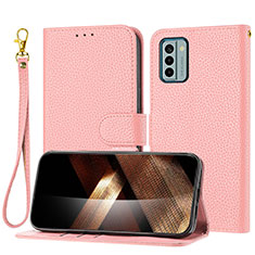 Coque Portefeuille Livre Cuir Etui Clapet Y09X pour Nokia G22 Or Rose