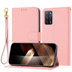 Coque Portefeuille Livre Cuir Etui Clapet Y09X pour Oppo A55 5G Or Rose