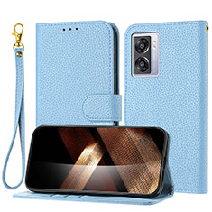 Coque Portefeuille Livre Cuir Etui Clapet Y09X pour Oppo A57 5G Bleu