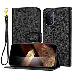 Coque Portefeuille Livre Cuir Etui Clapet Y09X pour Oppo A74 5G Noir