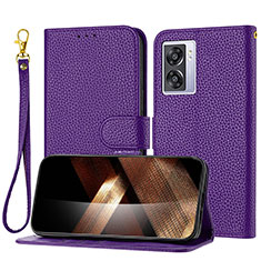 Coque Portefeuille Livre Cuir Etui Clapet Y09X pour Oppo A77 5G Violet