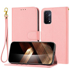 Coque Portefeuille Livre Cuir Etui Clapet Y09X pour Oppo A93 5G Or Rose