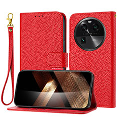 Coque Portefeuille Livre Cuir Etui Clapet Y09X pour Oppo Find X6 5G Rouge