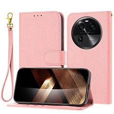 Coque Portefeuille Livre Cuir Etui Clapet Y09X pour Oppo Find X6 Pro 5G Or Rose