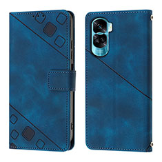 Coque Portefeuille Livre Cuir Etui Clapet YB1 pour Huawei Honor 90 Lite 5G Bleu