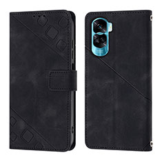 Coque Portefeuille Livre Cuir Etui Clapet YB1 pour Huawei Honor 90 Lite 5G Noir