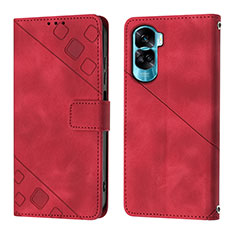 Coque Portefeuille Livre Cuir Etui Clapet YB1 pour Huawei Honor 90 Lite 5G Rouge