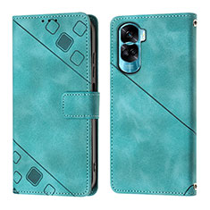 Coque Portefeuille Livre Cuir Etui Clapet YB1 pour Huawei Honor 90 Lite 5G Vert