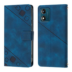 Coque Portefeuille Livre Cuir Etui Clapet YB1 pour Motorola Moto E13 Bleu