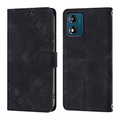 Coque Portefeuille Livre Cuir Etui Clapet YB1 pour Motorola Moto E13 Noir