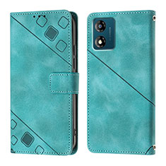 Coque Portefeuille Livre Cuir Etui Clapet YB1 pour Motorola Moto E13 Vert