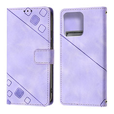 Coque Portefeuille Livre Cuir Etui Clapet YB1 pour Motorola Moto Edge Plus (2023) 5G Violet