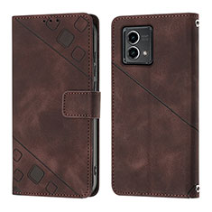 Coque Portefeuille Livre Cuir Etui Clapet YB1 pour Motorola Moto G 5G (2023) Marron