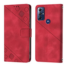 Coque Portefeuille Livre Cuir Etui Clapet YB1 pour Motorola Moto G Play (2023) Rouge