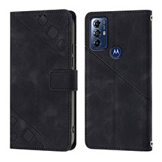 Coque Portefeuille Livre Cuir Etui Clapet YB1 pour Motorola Moto G Play Gen 2 Noir