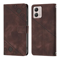 Coque Portefeuille Livre Cuir Etui Clapet YB1 pour Motorola Moto G53 5G Marron