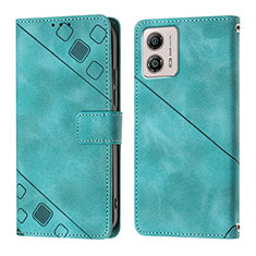 Coque Portefeuille Livre Cuir Etui Clapet YB1 pour Motorola Moto G53 5G Vert