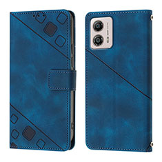 Coque Portefeuille Livre Cuir Etui Clapet YB1 pour Motorola Moto G53j 5G Bleu