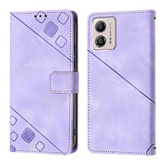 Coque Portefeuille Livre Cuir Etui Clapet YB1 pour Motorola Moto G53y 5G Violet