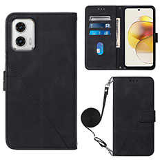 Coque Portefeuille Livre Cuir Etui Clapet YB1 pour Motorola Moto G73 5G Noir