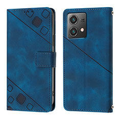 Coque Portefeuille Livre Cuir Etui Clapet YB1 pour Motorola Moto G84 5G Bleu