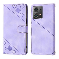 Coque Portefeuille Livre Cuir Etui Clapet YB1 pour Motorola Moto G84 5G Violet