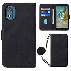 Coque Portefeuille Livre Cuir Etui Clapet YB1 pour Nokia C02 Noir