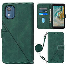 Coque Portefeuille Livre Cuir Etui Clapet YB1 pour Nokia C02 Vert