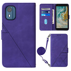 Coque Portefeuille Livre Cuir Etui Clapet YB1 pour Nokia C02 Violet