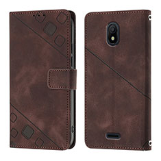 Coque Portefeuille Livre Cuir Etui Clapet YB1 pour Nokia C100 Marron