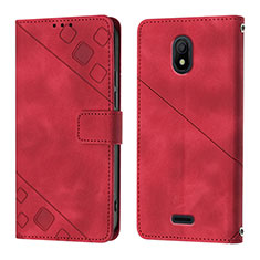 Coque Portefeuille Livre Cuir Etui Clapet YB1 pour Nokia C100 Rouge