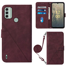 Coque Portefeuille Livre Cuir Etui Clapet YB1 pour Nokia C31 Rouge