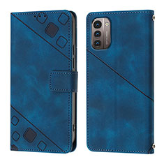 Coque Portefeuille Livre Cuir Etui Clapet YB1 pour Nokia G21 Bleu