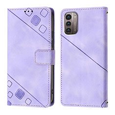 Coque Portefeuille Livre Cuir Etui Clapet YB1 pour Nokia G21 Violet