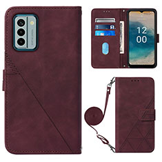 Coque Portefeuille Livre Cuir Etui Clapet YB1 pour Nokia G22 Rouge