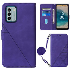 Coque Portefeuille Livre Cuir Etui Clapet YB1 pour Nokia G22 Violet