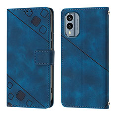 Coque Portefeuille Livre Cuir Etui Clapet YB1 pour Nokia X30 5G Bleu