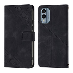 Coque Portefeuille Livre Cuir Etui Clapet YB1 pour Nokia X30 5G Noir