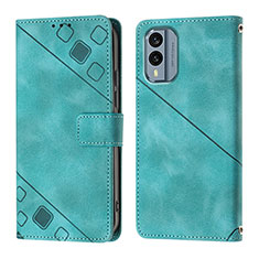 Coque Portefeuille Livre Cuir Etui Clapet YB1 pour Nokia X30 5G Vert