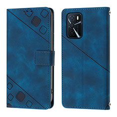 Coque Portefeuille Livre Cuir Etui Clapet YB1 pour Oppo A16 Bleu